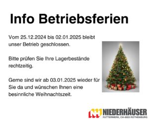 Weihnachtsöffnungszeiten
